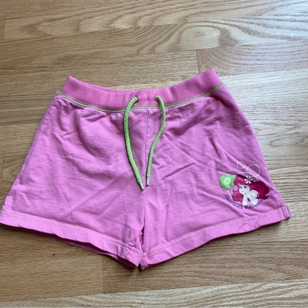 Disney Little Mermaid Shorts Sz Large Pink Girls Kids